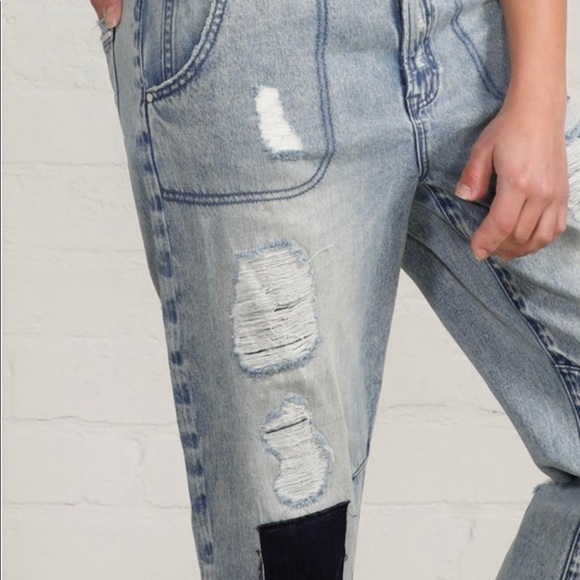 Slouch Vintage Patched Work Jeans - Picture 5 of 6